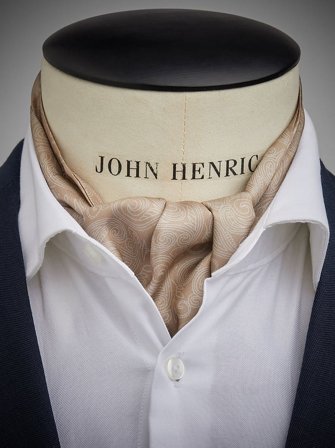 John Henric Men's Champagnerfarberner Formeller Krawattenschal Size Onesize