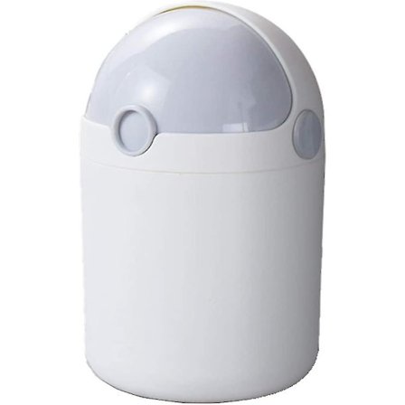 Mini pöytäroskis, pieni toimistoroskis, kaunis toimistoroskis kannen kanssa (harmaa)