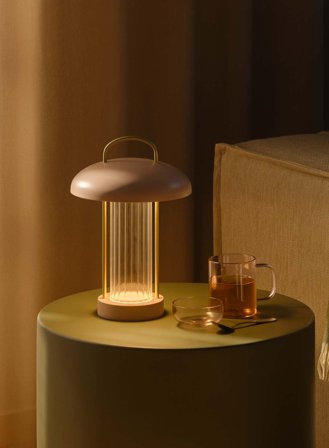 Mirano oppladbar bordlampe H29 - støvete rosa