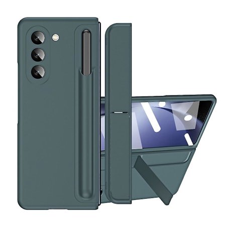 Z Fold 5 Skal, Slim PC Inbyggt Skärmskydd Skal För Samsung Galaxy Z Fold 5 Med S Pen, Avtagbar S Pen Hållare & Ställ
