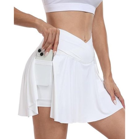 Kvinnors Tennis Golf Kjolar Hög Midja med Fickor Inre Shorts för Atletiska Sporter