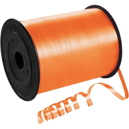 Orange krusband 500 meter til balloner, 457 m glansfuldt plisseret ballonbånd, party krusband til gaveindpakning, hobby, rosetter, jul