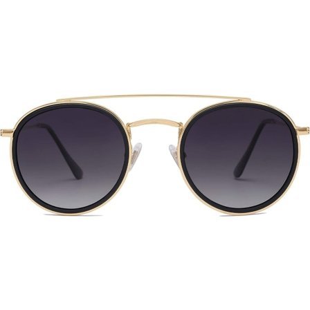 Pienet retro pyöreät polarisoidut aurinkolasit Uv400 kaksoissillalla