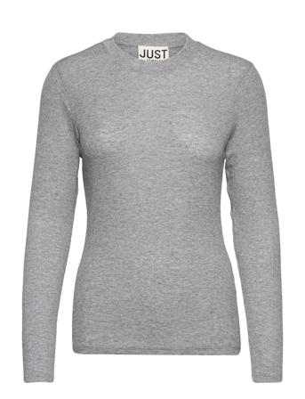 Millie Ls O-Neck Melange Grey Just Female