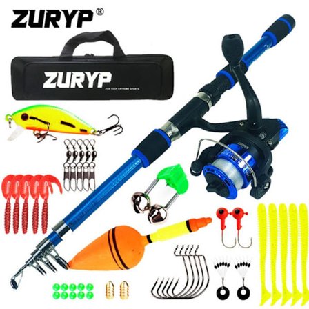 1,8 m:n kalastusvapasetti, täydellinen paketti, SININEN