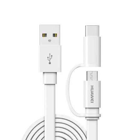 Kabel 2 i 1 mikro-USB / USB-C Laddningssynkronisering 1,5 m Original Huawei Vit