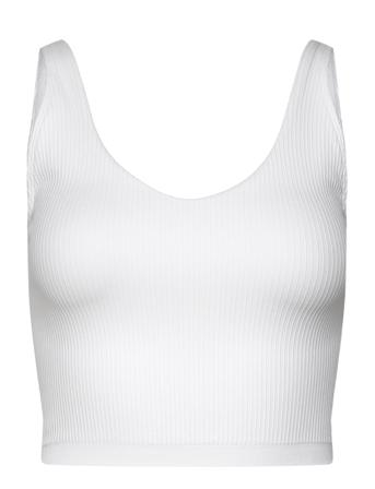 Ribbed Seamless Bralette Sport Bras & Tops Soft Bras Bralette White Aim ́n
