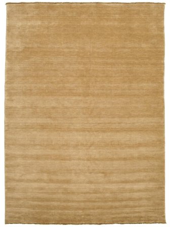 Tapis De Laine Uni Handloom Fringes Beige Grand