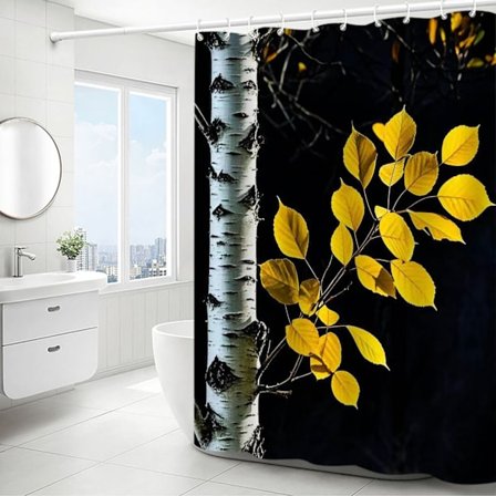 Kuvioidut suihkuverhot, vedenpitävät ja hajuttomat, valmistettu polyesteristä