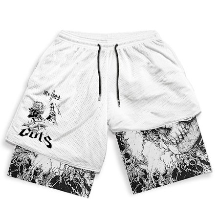 Anime Gym Shorts Herr Dam Berserk Manga 3d Print 2 In 1 Performance Shorts Träning Sommar Quick Dry Compressionshort Byxor