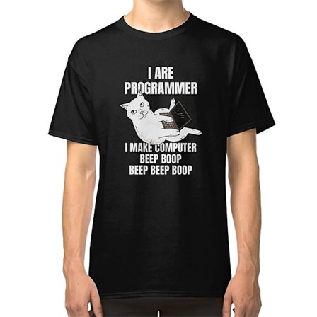 Jeg Er Programmerer Computer Kat Bip Boop Jeg Sjov IT T-shirt