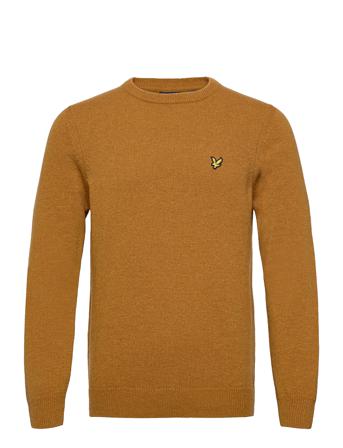 Crew Neck Lambswool Blend Jumper Stickad Tröja M. Rund Krage Brun Lyle & Scott