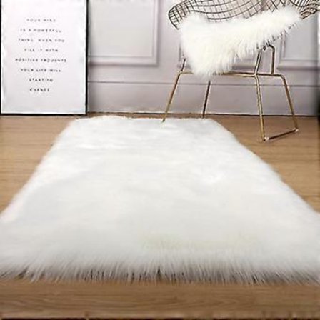 Matta för vardagsrum 160x230 Modern Plysch Mjuk Fluffig Sovrum Sängmattor Burspråk Soffa Stol Pad Vit Grå Stora Mattor