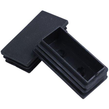 5 st rektangulära blindplattor för rör, 60 mm x 30 mm, svart