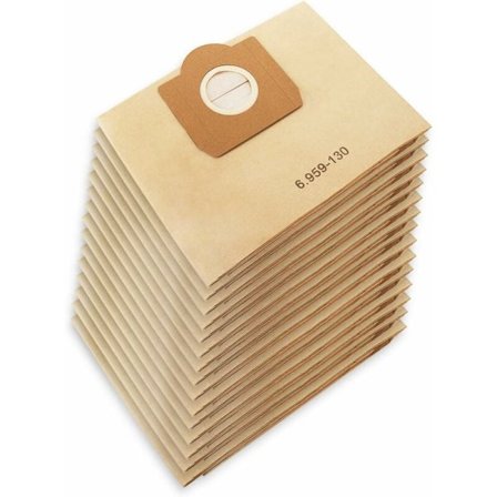 Pölynimuripussit Yhteensopiva Karcher WD3.200 - WD3.800 M:n kanssa, Paperisuodatinpussit 6.959-130.0 Kaksoissuodatus Märkä- ja Kuivakäyttöön, Kestävä 