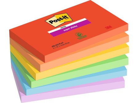Post-it Notes Supersticky Playful 76x127mm 6/fp - Lyreco - Kontorsmaterial - Notes och Post-It - Notes - Extra sticky