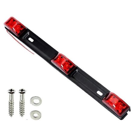 Släpvagns Bakljusramp, 36 cm Röd Positionsljus ID-markeringsljus med Fäste för Pickup Truck Släpvagn Husbil