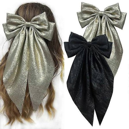 2 stk Store Hårsløyfer for Kvinner Overdimensjonert Lang Hale