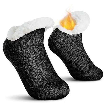 Sokker med skridsikre såler til damer og herrer, tykke, bløde sokker med gummibelægning, hyggelige, varme, skridsikre vintersokker til damer og piger,