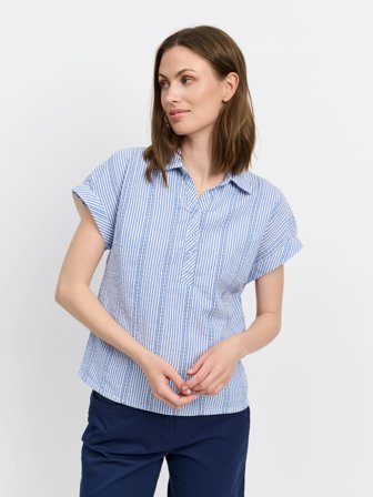 BRANDTEX - Skjorte - Lys Blå - Stribet