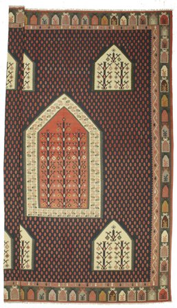 Tessuto A Mano Kilim Semi-Antichi Turchi Tappeto 540X727 Di Lana Nero/Marrone Largo