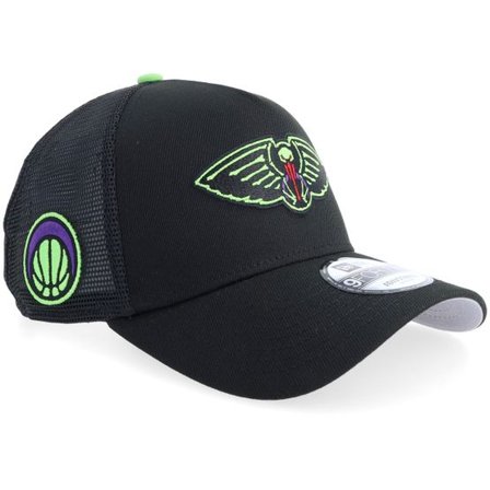 New Era - NBA Svart trucker Keps - New Orleans Pelicans NBA City Edition 9FORTY Black A-frame Trucker @ Hatstore