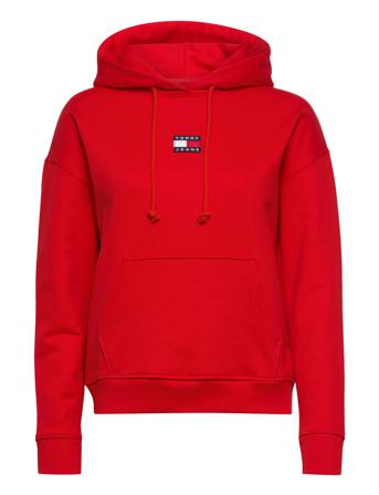 Tjw Tommy Center Badge Hoodie Huppari Punainen Tommy Jeans