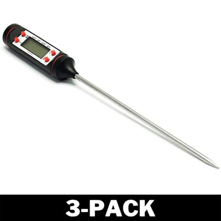 Digitalt stegetermometer / Bagtermometer LCD Display Sort