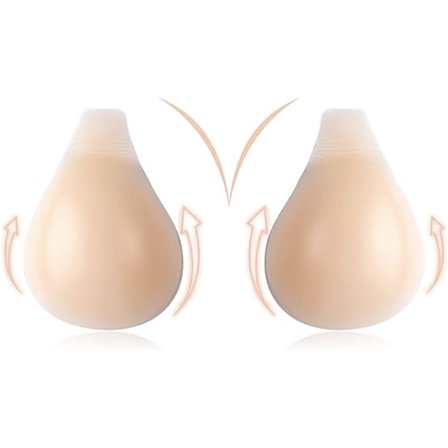 Klæbende bh, kvinders usynlige rygløse bh, silikone genanvendelig klæbende bh stropløs push up bh forbedre hængende bryster - xxl