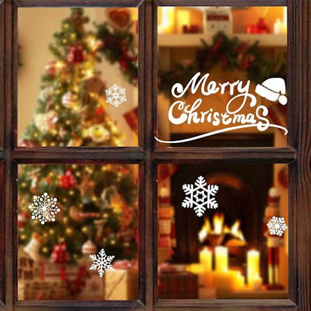 Jule Vindue Stickers, Jule Vindue Dekorationer, Fest Nytår Tilbehør, Diy Dekorationer