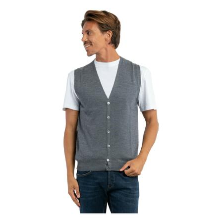 Gran Sasso Sleeveless Strik Grå, Herre Slipover