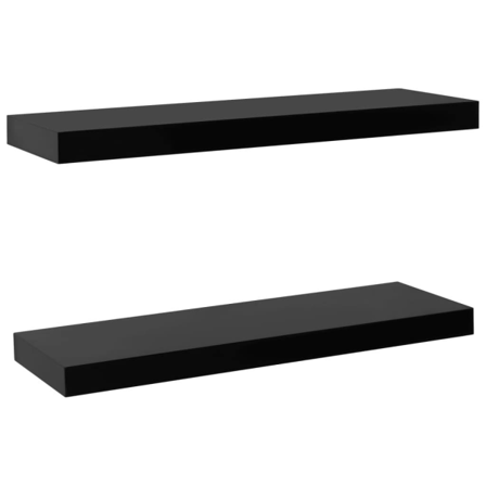 Vidaxl Svävande Vägghyllor 2 St Svart 60x20x3,8 Cm Svart