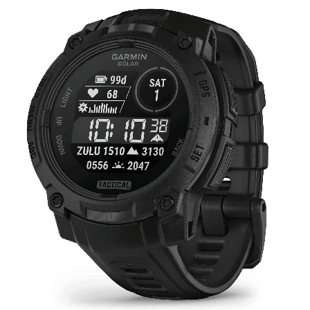 Garmin Instinct 3 45 mm Solar Tactical Edition Svart med Svart Armband