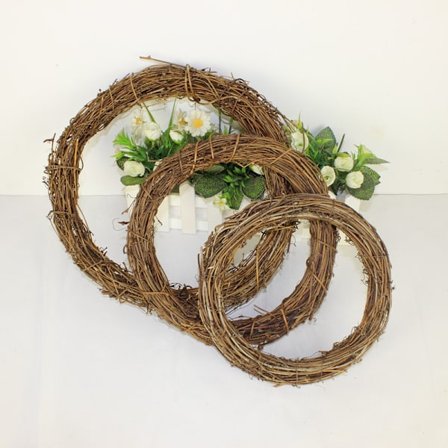 3 stycken guirlandes de Noël artisanat en bois naturel bague en rotin guirlandes tissées en rotin DIY bague en rotin pendentifs décoratifs de Noël 