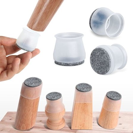 16 st stolsbensgolvskydd i filt, möbeldynor i filt, 1,2"-1,8" L