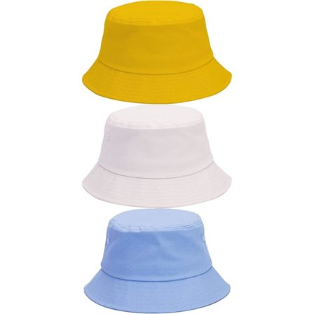3-pakks Bomulls Bucket Hat Sommer Solhatt 50 UV Beskyttelse Sol Caps Fiskehatt for Unisex Kvinner Menn Utendørs Sport Vandring Camping Reise