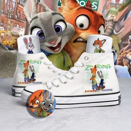 Disney Zootopia Nick Judy Lærredssko Tegneserie Nye Herre-/damesko Højtop Sneakers Sommer Alsidige Par Sko Fødselsdagsgave
