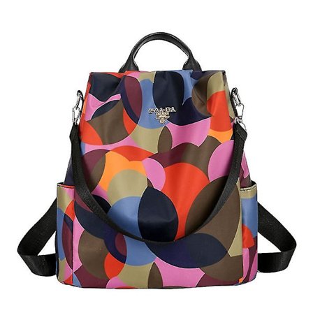 Naisten tyylikkäät reput, reppulaukut, olkalaukut, reppu, ohut olkahihna, muodikkaat, suurikapasiteettinen laukku, monivärinen valinnainen(Värikäs)