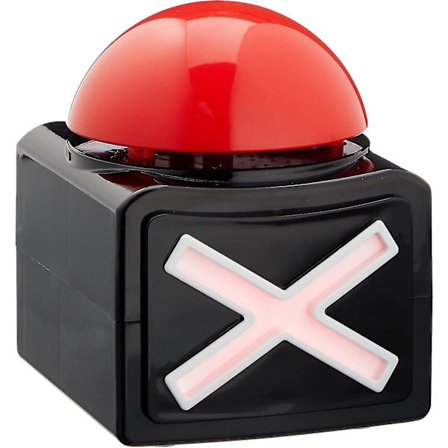 Buzzer med lyd og LED-belysning, til spilaftener, quizshows