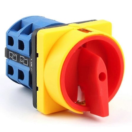 25A päävirtakytkin 4-napainen 48x48mm lukittava pyörivä nokkakytkin