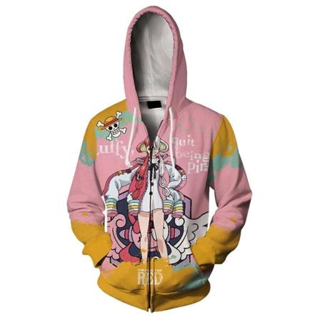 2023 ny anime One Piece afslappet hættetrøje med lynlås 3D digital print cosplay style 2 4XL