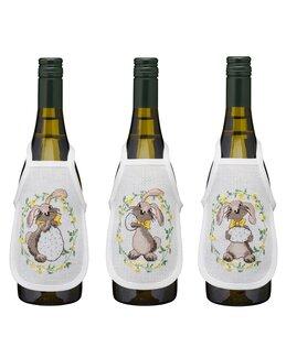Stickpackung Flaschenschürzen Kaninchen 3-er Pack