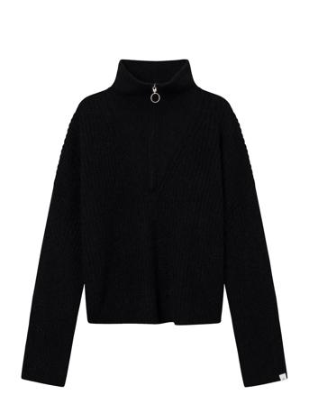 Florie Zip Knit Black Once Untold