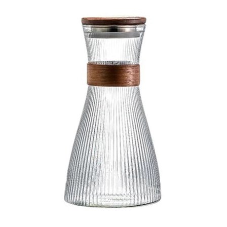 Vannkanne for varmt og kaldt vann, tekanne 1,5L med valnøttlokk, kanne for kokt vann, vannflaske for fruktte, juice, kjøleskap, kjøkken