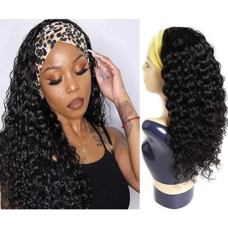 TG Pannbåndsparyk Menneskehår Ingen Spids Front Parykker Limfrie Menneskehår Parykker 24 Tommer Jomfru Brasiliansk Deep