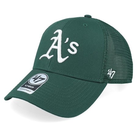 47 Brand - MLB Grønn trucker Caps - Oakland Athletics Branson Mvp Dark Green Trucker @ Hatstore