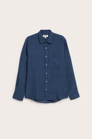 Kappahl | Koszula lniana o prostym kroju Ciemnoniebieski M | Ciemnoniebieski