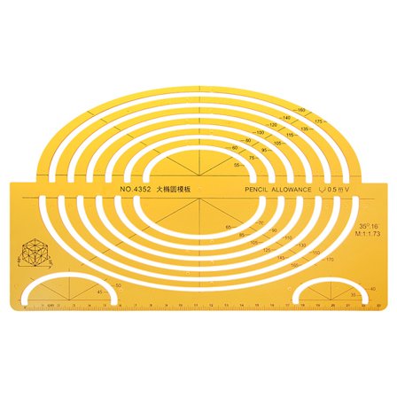 K Resin Ellipser Tegnemaler Store Isometrisk Linjal Måleverktøy Student