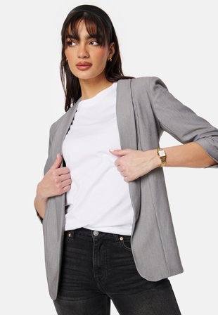 Pieces Pcbosella 3/4 Blazer Light Grey Melange Klær