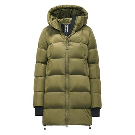 BomBoogie, Down Jacket in Recycled Nylon - Stockholm Long Down Jacket Groen, Dames, Maat:2XL